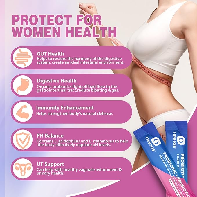 Women's Probiotic,120-Billion-CFUs, 18 Strains, with 3 Prebiotics and Cranberry Extract, Help for Immune Booster, Digestive Health, Gut Health and Vaginal Health