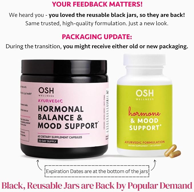 Ayurvedic Hormone Balance for Women | Cortisol Manager | Regulates Estrogen | Made in USA | Ashwagandha, Rhodiola, & Shatavari | Mood, Energy, & Sleep Support | Stress Relief | 60 Ct. - OSH Wellness