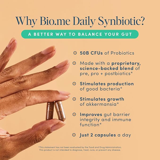Synbiotic - 3-in-1 Prebiotics and Probiotics for Digestive Health & Immune Support, Men & Womens Probiotics and Prebiotics - Non-GMO Pre Pro Post Biotics for Women & Men - Vegan - 60 Capsules