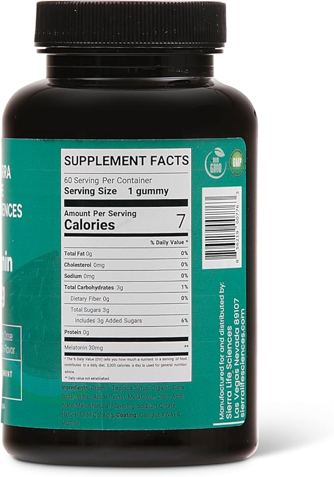 30mg Melatonin Gummy | High Dose Sleep Support for Adults | Advanced One-A-Day Formulation Made with Apple-Derived Gummies | Vegan, Non-GMO (2-Pack)