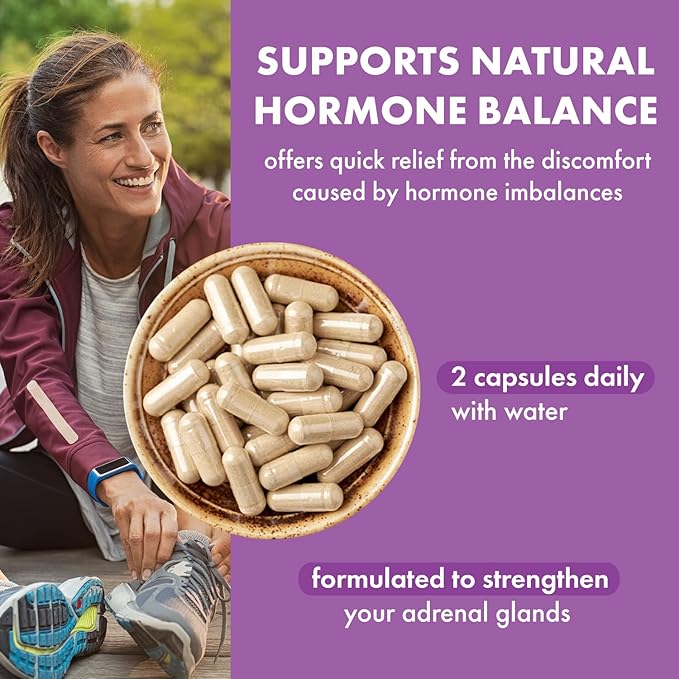 PURE ESSENCE LABS Transitions Vitamins for Women, Natural Menopause Relief Supplement to Promote Hormone Balance, Reduce Hot Flashes, Mood Swings & Night Sweats, 60 Capsules