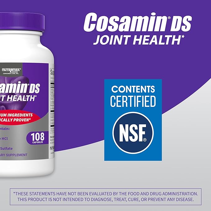 Nutramax Cosamin® DS Joint Health Supplement with Glucosamine & Chondroitin for Men’s & Women's Joint Health, 108 Capsules