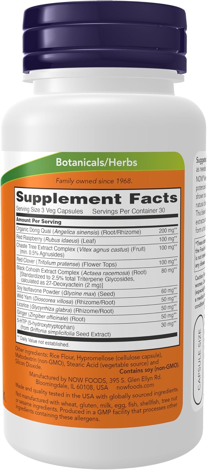 NOW Foods Supplements, Menopause Support, Blend Includes Standardized Herbal Extracts and Other Nutrients, 90 Veg Capsules