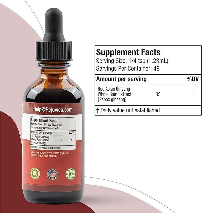 Active Ginseng Korean Red Panax Ginseng with Natural Ginsenosides - All-Natural Advanced Liquid Solution for 2X Absorption - Supports Healthy Energy, Vitality, Mood and More
