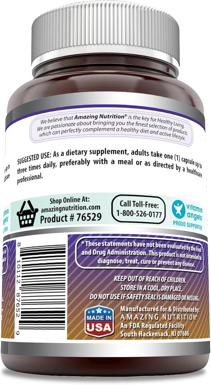 Amazing Formulas L-Arginine Supplement | 500 Mg Per Serving | Capsules | Amino Acid Supplement for Men & Women | Non-GMO | Gluten Free | Made in USA (120 Count)