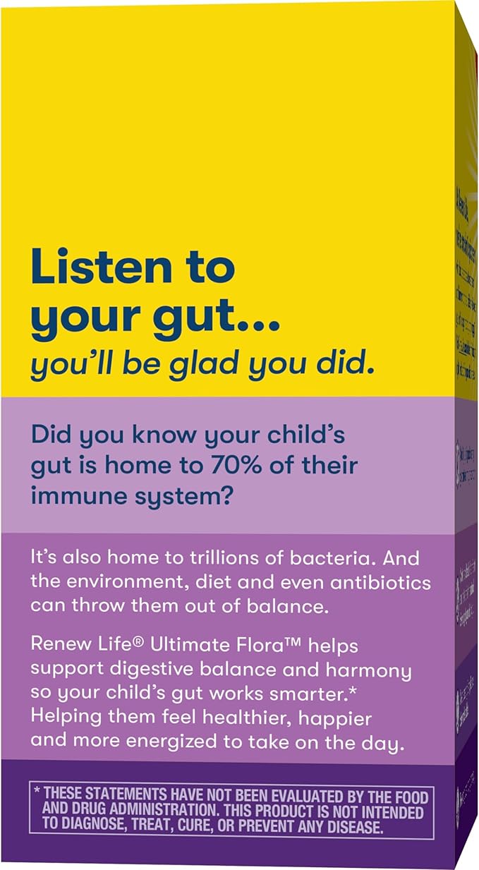 Renew Life Kids Probiotic Gummies, Supports Digestive & Immune Health, Soy, Dairy & Gluten Free, Berry, 60 Chewable Tablets