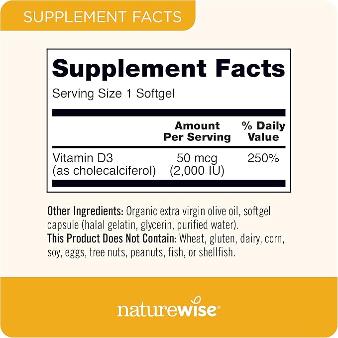 NatureWise Vitamin B12 1000mcg 360 Softgels and Vitamin D3 2000iu 360 Count for Energy, Immunity and Bone Support