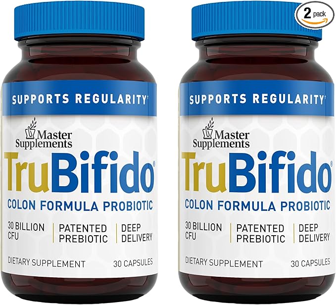 Master Supplements TruBifido - 30 Capsules, Pack of 2 - Powerful Probiotic for Colon Health & Energy - Immune Booster, Supports Regularity - Gluten Free - 60 Total Servings