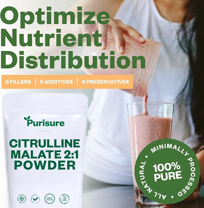 L Citrulline Malate 2:1 Powder, 1 kg, Citrulline Supplement and Citrulline Nitrate for Strength Performance and Energy, Pre-Workout L Arginine L Citrulline Supplement Powder, 334 Servings