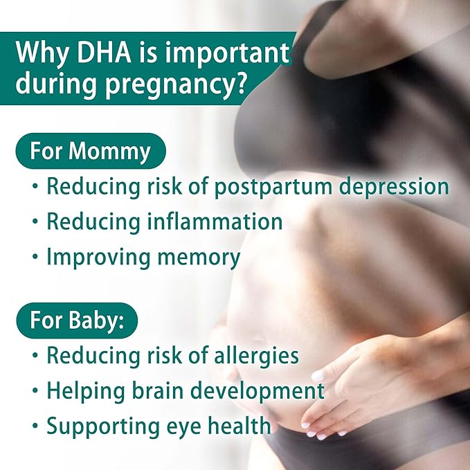 BHK's Prenatal DHA Algae Oil, Support for Mamas, Baby’s Brain and Nervous System Development from Pregnancy to Nursing, Omega-3, 60 Softgels
