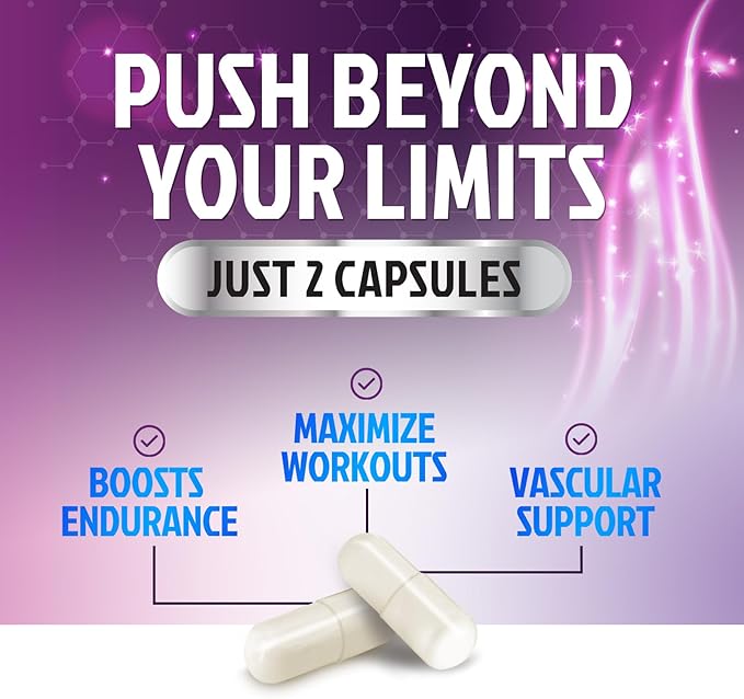 L-Arginine 1000mg Supplement Supports Heart Health - Premium Muscle Supporting Nitric Booster for Strength & Energy to Train Harder - Nature's Non-GMO, Gluten-Free Amino Acid Blend - 120 Capsules