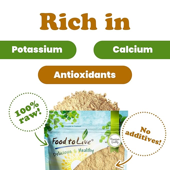 Food to Live Yellow Maca Powder, 8 Ounces – Raw Ground Maca Root, Vegan, Kosher, Keto, Non-Gelatinized, Bulk, Rich in Vitamin C