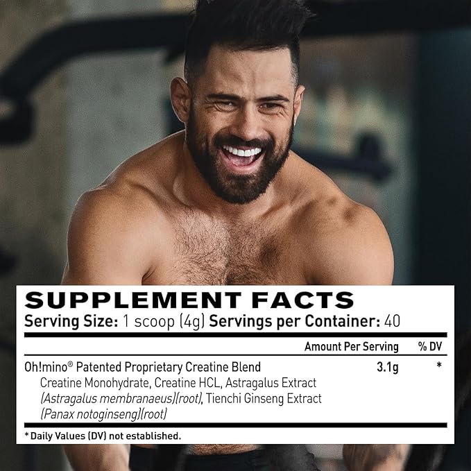 Oh!mino L-Arginine Nitric Oxide Supplement - Blood Flow Supplement, Nitric Oxide Booster w/Beetroot Powder for Energy, Focus, Endurance, Muscle Building - Pre & Post Workout (120-Count, 30 Servings)