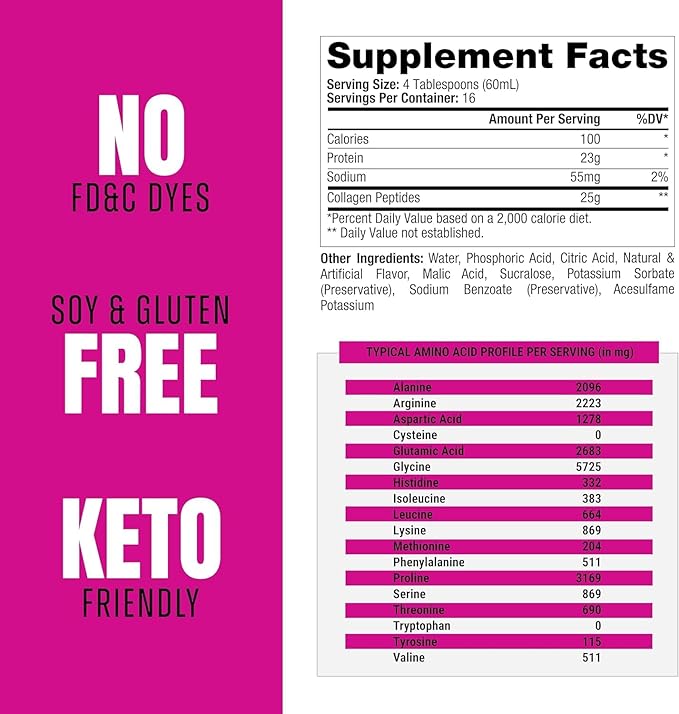 PROSUPPS Amino23 Liquid Collagen Shots, Berry - Collagen Peptide Post Workout Supplement Supports Healthy Aging, Joints, Skin & Hair - Gluten-Free & Zero Sugar - 16 Servings