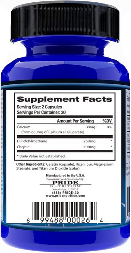 Estrogen Blocker for Men & Hormone Balance for Women- E-Block- Natural PCT Aromatase Inhibitor Anti Estrogen Acne Support Formula Post Cycle Therapy Supplement Plus DIM, Calcium-d-glucarate, Chrysin
