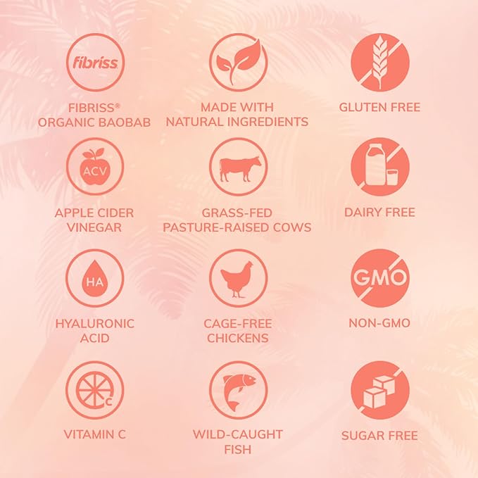 SkinnyFit - Super Youth, Peach Mango (30 Servings) - Multi Collagen Peptides Powder - Probiotics, Fiber, Hyaluronic Acid - Collagen for Women - Non GMO, Gluten Free, Sugar Free - Beauty & Self Care