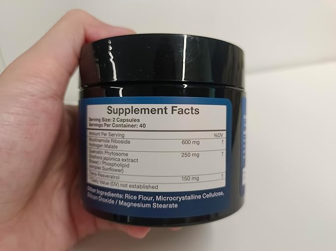 NAD+ Supplement 1000mg - Nicotinamide Riboside (NR) and Resveratrol, Liposomal NAD of Pure Organic Ingredients for Women & Men Healthy Aging, Brain and Cellular Energy, 80 Capsules
