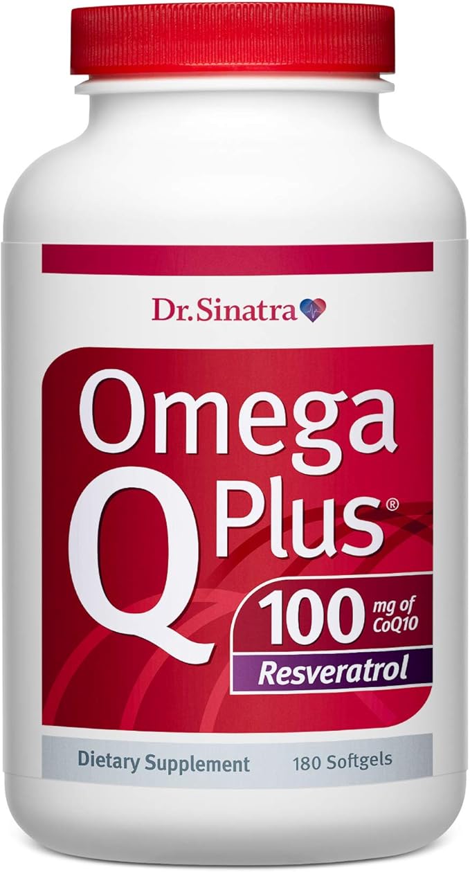 Dr. Sinatra Omega Q Plus 100 Resveratrol – Omega-3 Supplement Supports Heart Health and Provides Antioxidant Power with 100mg of CoQ10 and Resveratrol (180 softgels)