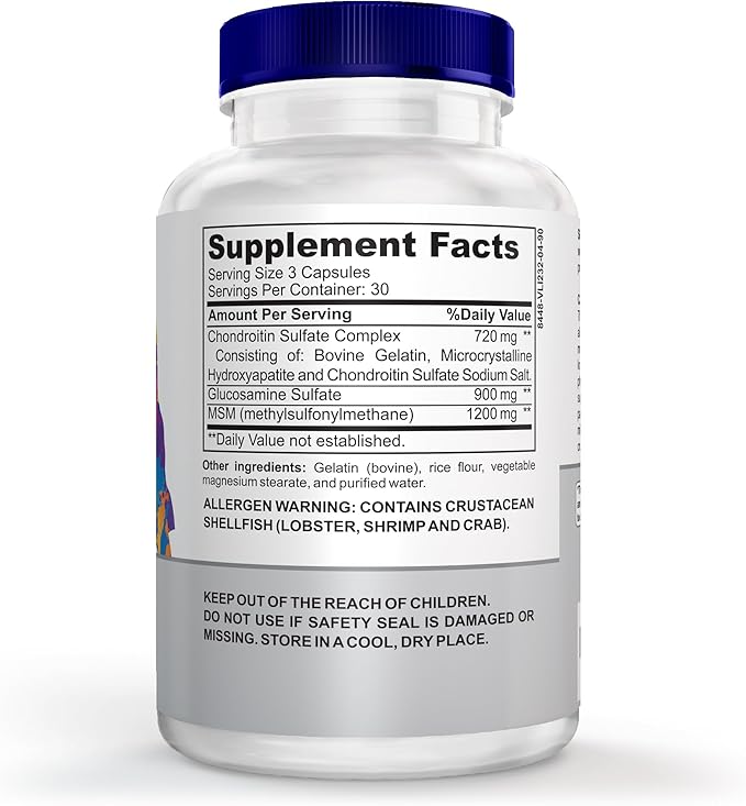 Tennis Joint Support Supplement - Healthy Knees, Back, Cartilage, & Joints – Glucosamine Chondroitin MSM- GMP Certified Tennis Supplements and Joint Support for Athletes – 90 Capsules