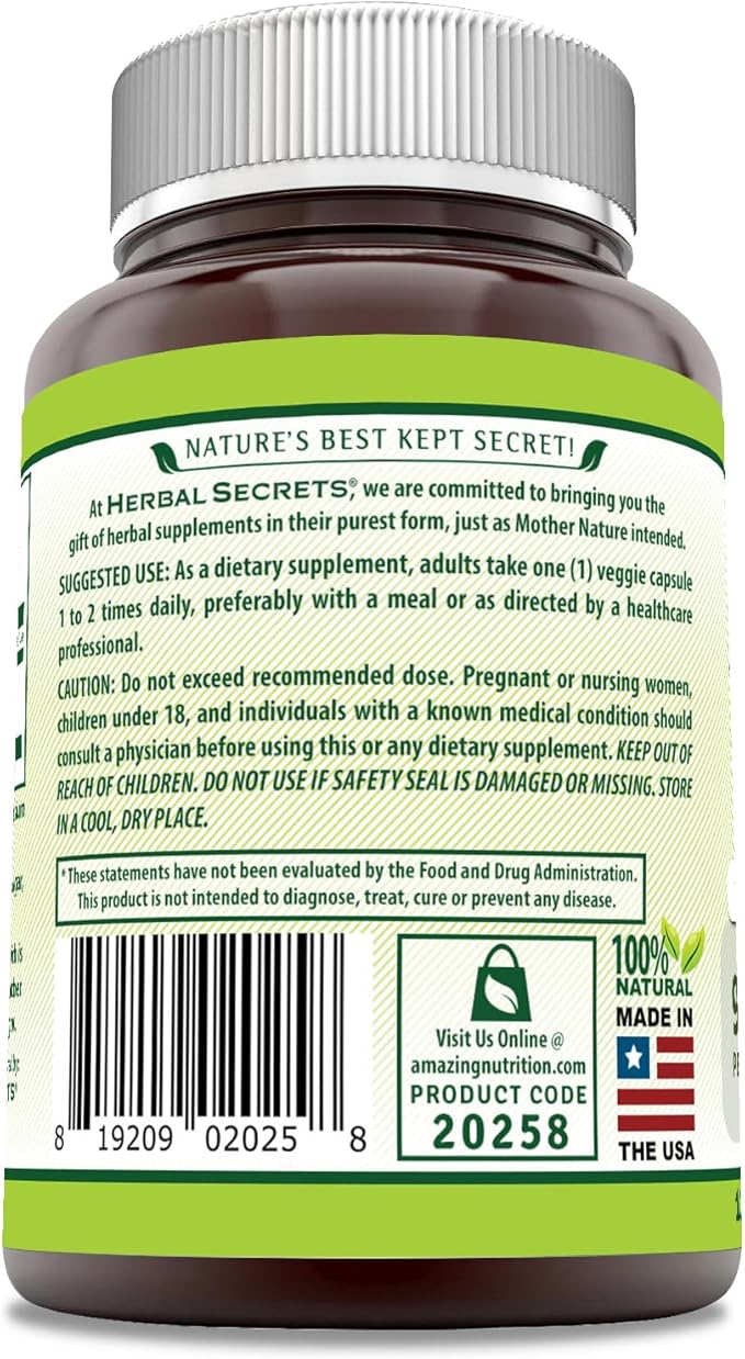 Herbal Secrets Maca Supplement | 950 Mg | 120 Veggie Capsules | Non-GMO | Gluten Free | Made in USA