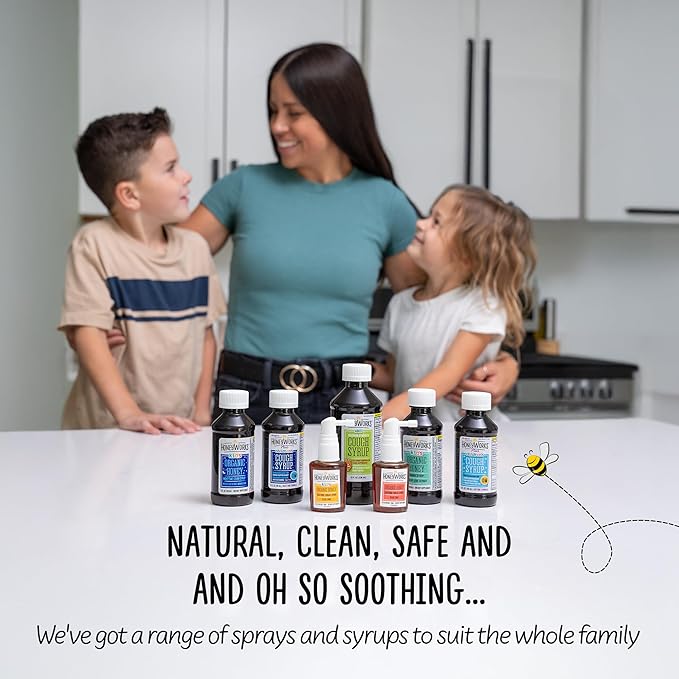 HoneyWorks Kids Throat Spray for Sore Throat Relief, 1 Oz (Pack of 2) Soothing Non-GMO USDA Organic Dark Honey + Zinc, Fast-Acting Relief, 12 Months+