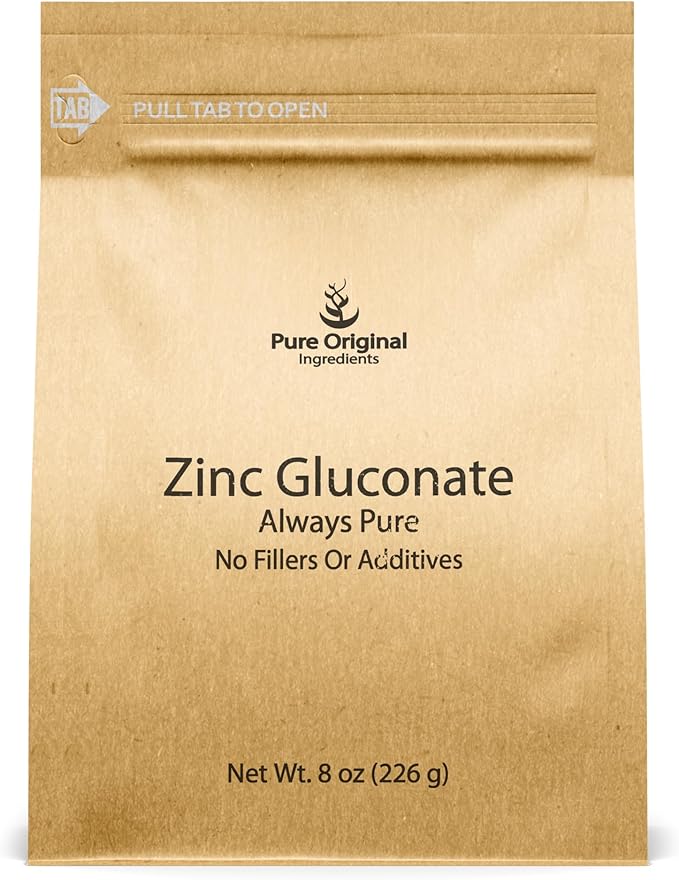 Pure Original Ingredients Zinc Gluconate (8 oz) Dietary Supplement, Always Pure, No Fillers Or Additives