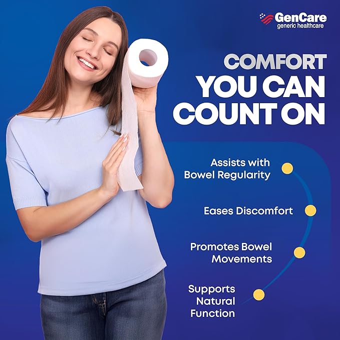 GenCare Senna Laxative 600 Tablets Senna 8.6mg Tablets with Natural Sennosides | Laxatives for Constipation, Bloating, Gas & Irregularity Relief. Safe & Effective | Generic for Senokot