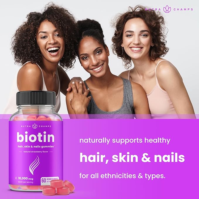 NutraChamps Biotin Gummies (2 Pack) and Elderberry Gummies (2 Pack) 4 Pack Bundle