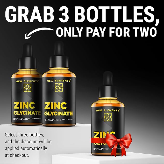 Zinc Supplements 50mg | Liquid Zinc Supplement | Zinc Glycinate Drops for Adults | Supports Immune Health | Metabolism | Skin Care Supplement | Non-GMO | Vegan | Gluten-Free