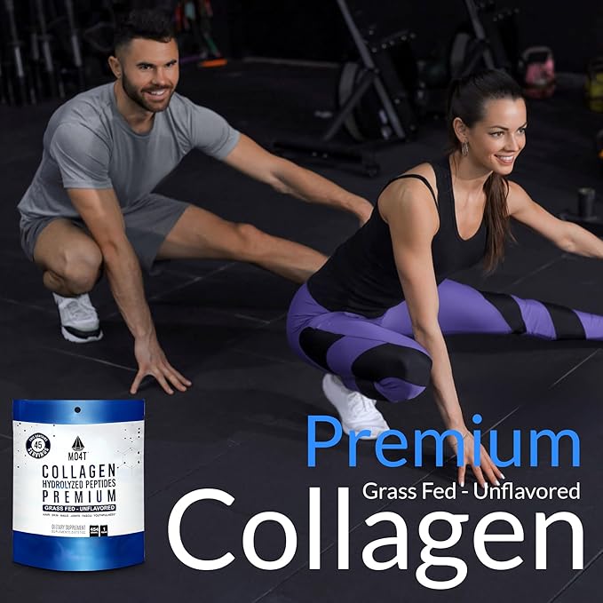 MO4T Collagen Peptides- Collagen Powder- Hydrolyzed Collagen- Grass fed - Colageno Hidrolizado -Unflavored Collagen (1 Pound)