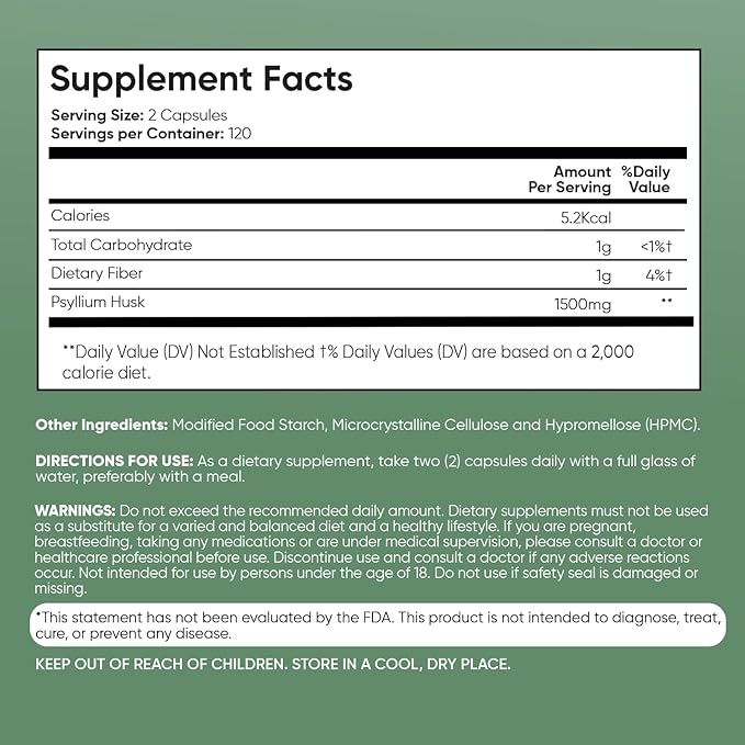 WeightWorld Psyllium Husk Capsules 1500mg Per Serving, 240 Vegan Capsules - 4 Months Supply - for Digestive Health - Daily Psyllium Husk Fiber Supplement - Non-GMO, GMP-Approved, & Allergen-Free