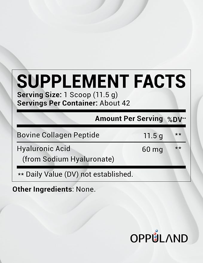 Collagen Peptides Powder with Hyaluronic Acid – Hydrolyzed Protein for Men & Women – Unflavored Collagen Supplement – Clean & Simple Ingredients – Skin Hair Nail & Joint Support - 483 g