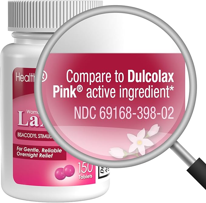 HealthA2Z® Woman's Gentle Laxative | Bisacodyl Stimulant Laxative 5mg | Constipation Relief | Gentle and Reliable | Overnight Relief (150 Tablets)