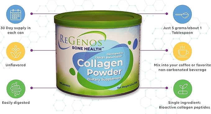 Collagen, Bioactive Hydrolyzed Collagen Peptides Powder Supplement, FORTIBONE®, Unflavored, Type 1 and 3, Gluten Free, Kosher, 90 Day Supply (3 Pack)