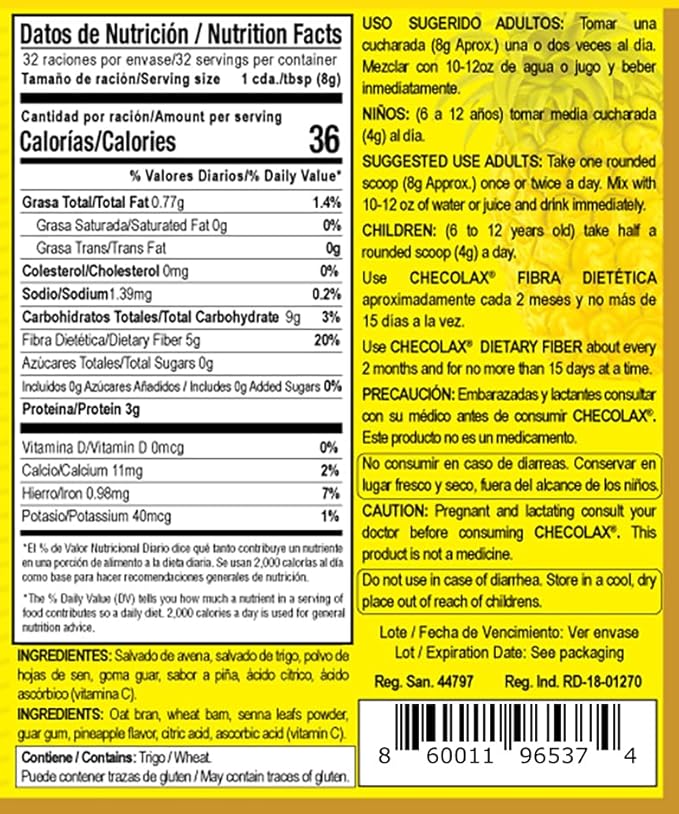 Our Dietary Fiber Relieves Constipation Naturally, Promotes Weight Loss, Detox, Supports Regularity, Bloating Relief & Gut Health, Sugar Free, Non-GMO, Plant-Based - PINEAPPLE Flavor (4.5 oz)