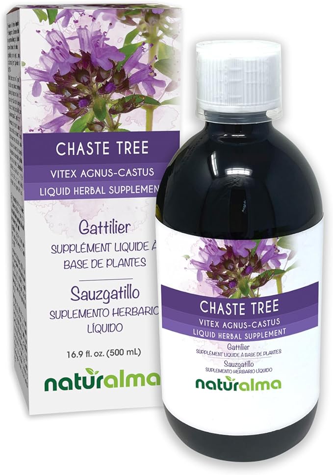 Naturalma Chaste Tree (Vitex Agnus-castus) Fruit Alcohol-Free Tincture - 16.9 fl oz Liquid Extract in Drops - Herbal Supplement - Vegan