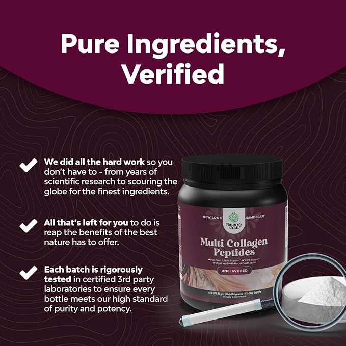 Multi Collagen Protein Powder for Women and Men - Keto Hydrolyzed Collagen Peptides 45 Servings Hair Skin and Nails Vitamins - Unflavored Bovine Type 1 3 for Bone Joint Support