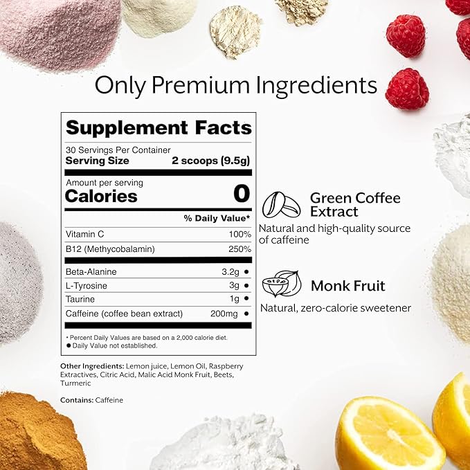 Pre Workout Powder Supplement Natural Energy Focus I Keto Paleo I PROMIX Performance I Men & Women Beta Alanine Taurine Tyrosine Vitamin B12 Weight Fat Loss Blast Drink, Preservative Free, Limeade