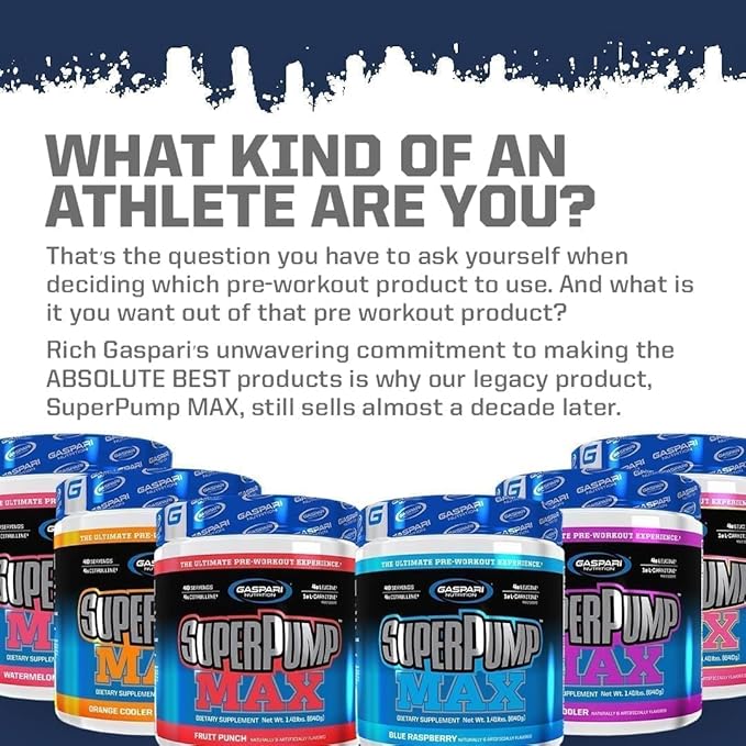 Gaspari Nutrition - SuperPump MAX - The Ultimate Pre Workout Powder, Sustained Energy Preworkout, Nitric Oxide Booster, Muscle Growth, Recovery & Replenishes Electrolytes - 40 Serving (Fruit Punch)