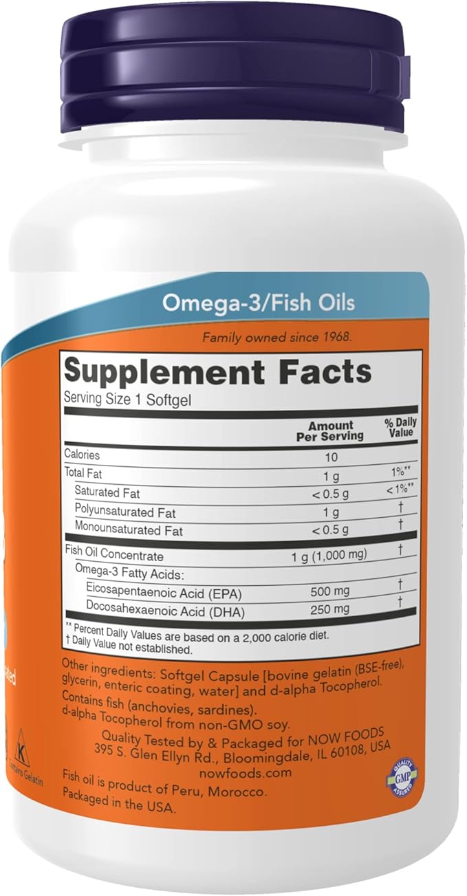 NOW Supplements, Ultra Omega-3 Molecularly Distilled and Enteric Coated, 90 Softgels (Pack of 2)