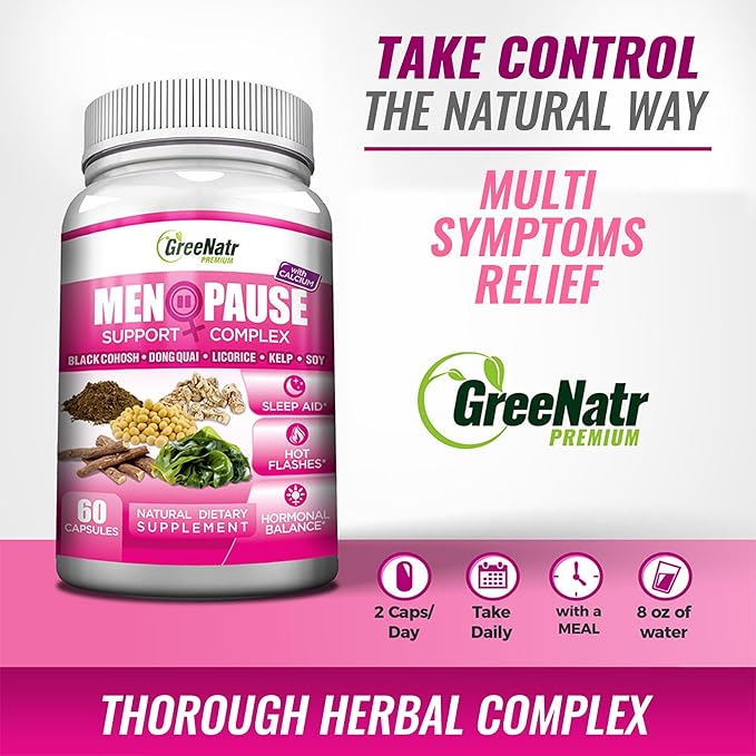 Menopause Supplements for Women - Perimenopause Supplements Women with Dong Quai & Black Cohosh for Menopause Hot Flashes - Menopause Support for Sleep Quality & Hormone Balance - 60 Caps