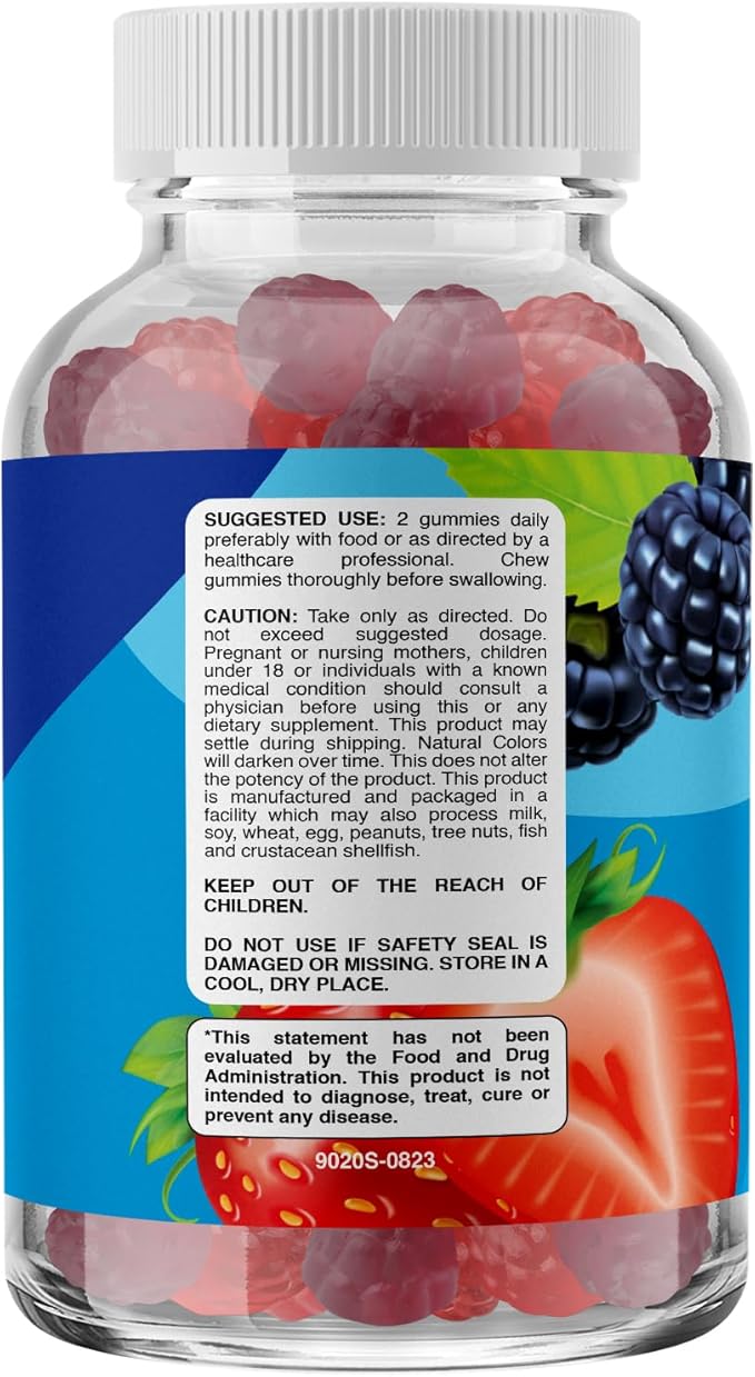 Fiber Gummies for Adults - Chicory Root Supplement with Prebiotic Support for Gut & Digestive Health - Soluble Digestion Capsules for Stomach Regulation & Immune Aid - Sugar Free & Vegan - 120 Count
