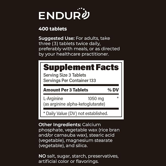 L - Arginine - 350mg Sustained Release Dietary Supplement for Optimal Absorption - Nitric Oxide Precursor*, 400 Tablets Company