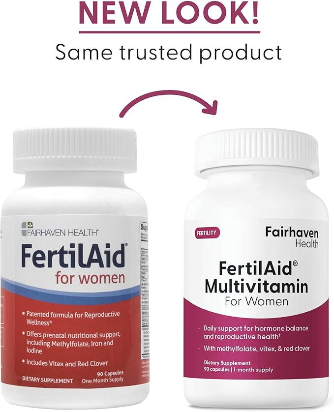 Fairhaven Health FertilAid for Women | Prenatal Vitamin Fertility Supplements for Women | Conception for Her with Vitex and Folate | Support Cycle Regularity and Ovulation* | 270 Vegan Capsules