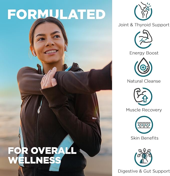 Nutrivein Organic Sea Moss 1600mg Plus Bladderwrack & Burdock - 120 Capsules - Prebiotic Super Food Boosts The Immune System & Digestive Health - Thyroid, Healthy Skin, Keto Detox, Gut, Joint Support