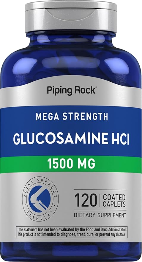 Piping Rock Glucosamine HCL | 1500mg | 120 Caplets | Mega Strength | Non-GMO, Gluten Free Supplement