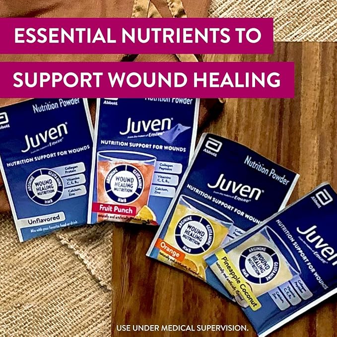 Juven Therapeutic Nutrition Drink Mix Powder for Wound Healing Support, Includes Collagen Protein, Pineapple Coconut, 30 Count