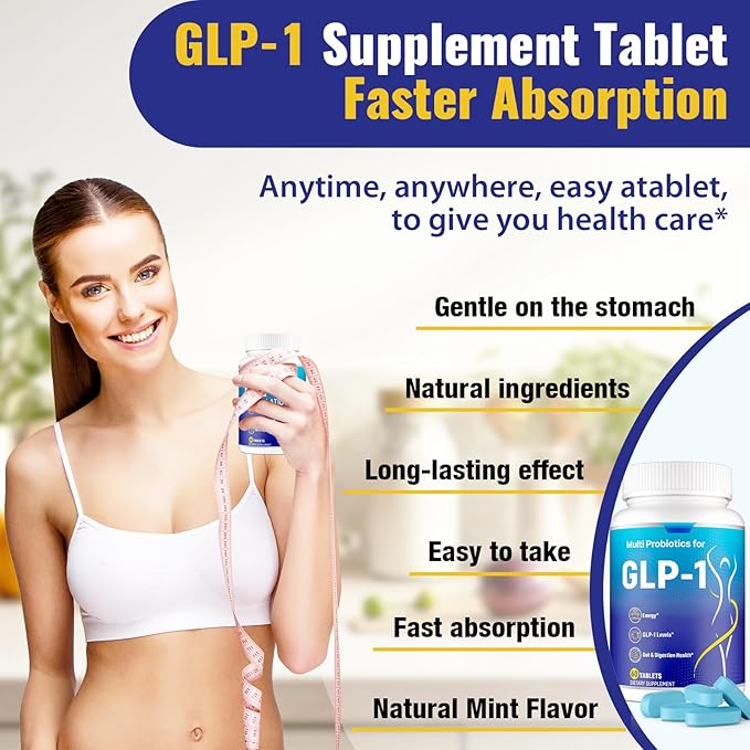 GLP-1 Supplement for Women & Men, Natural GLP-1 Support, 26 in 1 with Akkermansia Probiotic, Berberine, Inulin, Turmeric, HMB, GLP1 for GLP 1 Levels, Metabolism*, Digestive & Gut Health - 60 Count