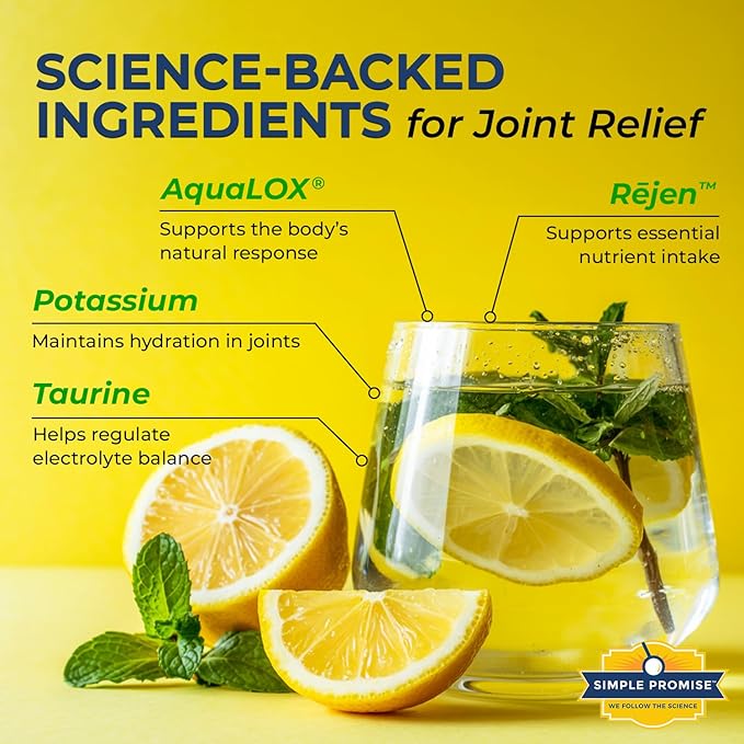 Simple Promise XentaFlex - Joint Support Electrolyte Powder with AquaLOX Boswellia & Potassium - Supports Hydration and Mobility -Joint Supplement for Men & Women - 30 Servings - Citrus Mint Flavor