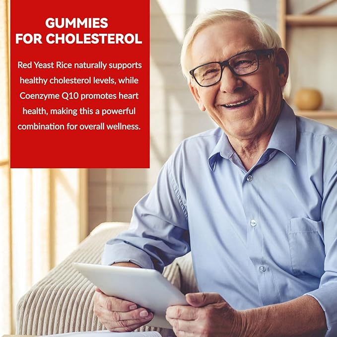 Red Yeast Rice with Coq10 Gummies Sugar Free, Red Yeast Rice Supplement